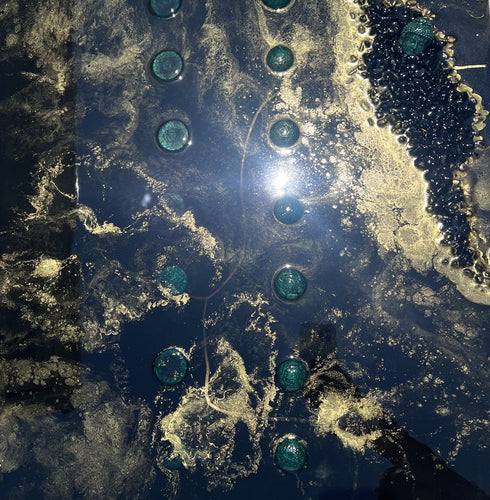 Buddha island epoxy painting